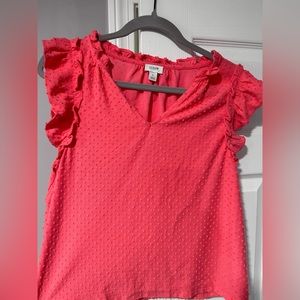 Loft coral short sleeve top